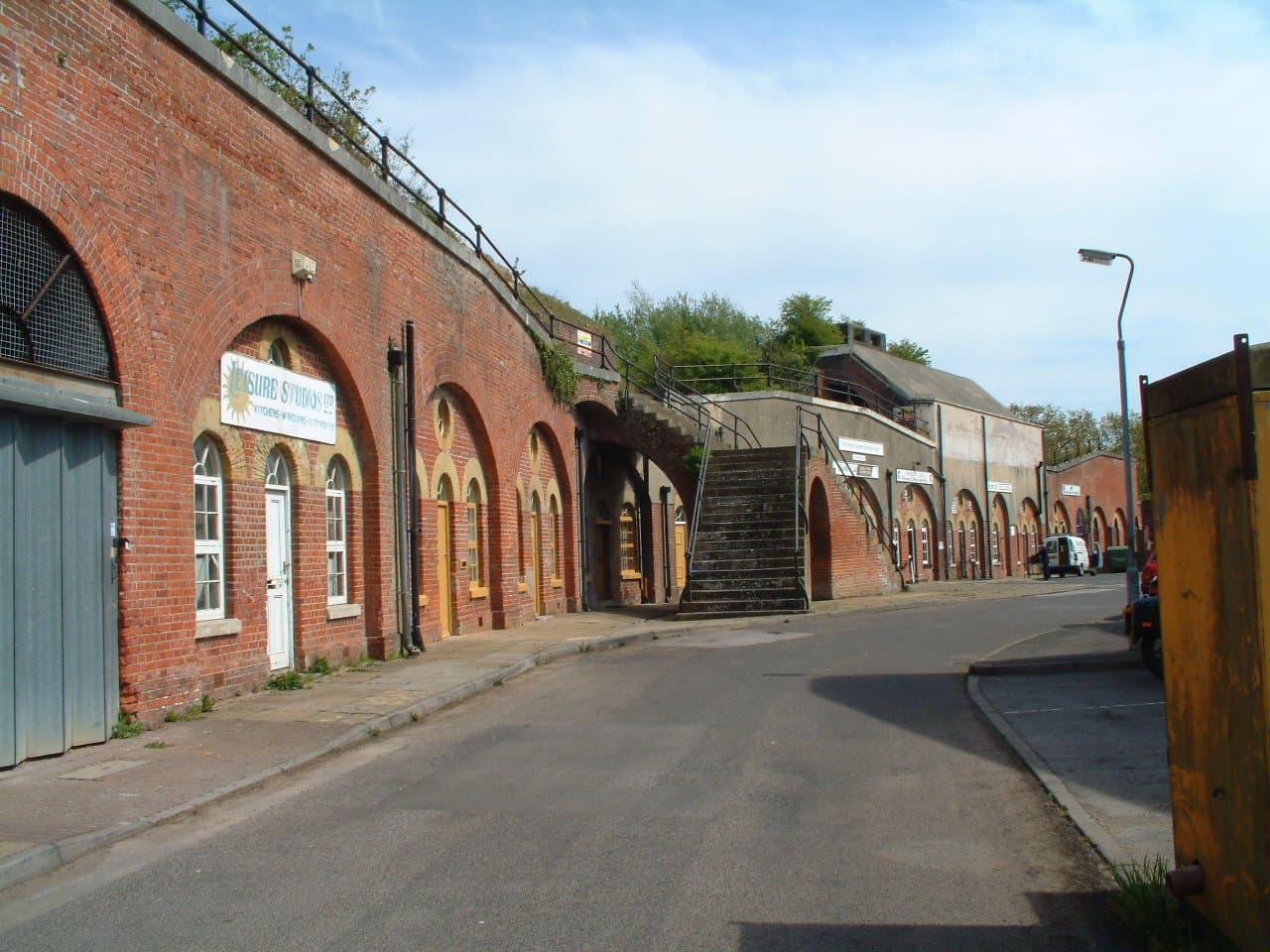 Brick casemate arches and staircase of Fort Fareham, Hampshire